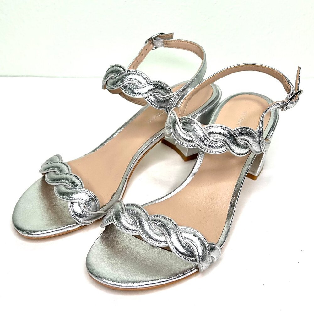 Stuart Weitzman Twistie Block Heel In Silver Size… - image 3